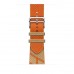 Apple Watch Hermès Series 7 GPS + Cellular 41mm Silver Stainless Steel Case (MKLK3) with Kraft/Orange Jumping Single Tour (MKGL3)