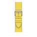 Apple Watch Hermès Series 7 GPS + Cellular 41mm Silver Stainless Steel Case (MKLK3) with Lime Swift Leather Single Tour (MKFQ3)