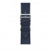 Apple Watch Hermès Series 7 GPS + Cellular 41mm Silver Stainless Steel Case (MKLK3) with Navy Swift Leather Single Tour (MKFN3)