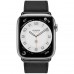 Apple Watch Hermès Series 7 GPS + Cellular 41mm Silver Stainless Steel Case (MKLK3) with Noir Swift Leather Single Tour (MX2P2)