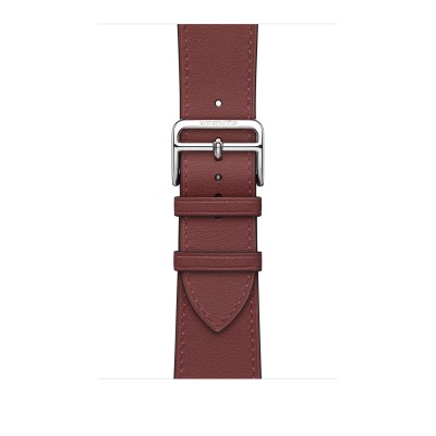 Apple Watch Hermès Series 7 GPS + Cellular 45mm Silver Stainless Steel Case (MKMG3) with Rouge H Swift Leather (MKGJ3)