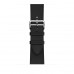 Apple Watch Hermès Series 7 GPS + Cellular 45mm Space Black Stainless Steel Case (MKMH3) with Noir Swift Leather Single Tour Deployment Buckle (MHLU3)