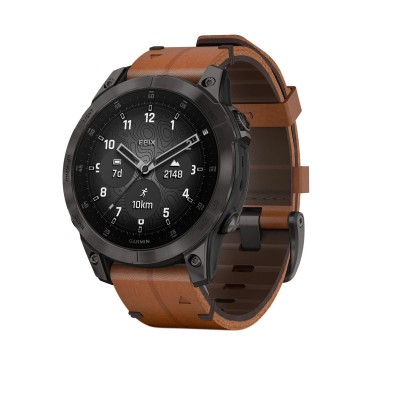 Смарт-годинник Garmin Epix (Gen 2) Sapphire - B. Titanium w. Chestnut L. Band (010-02582-30)