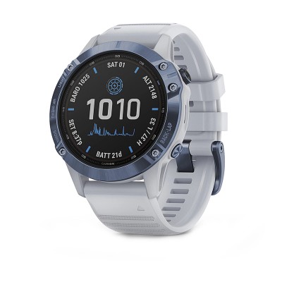 Смарт-часы Garmin Fenix 6 Pro Solar Edition Mineral Blue with Whitestone Band (010-02410-19/010-02410-18)