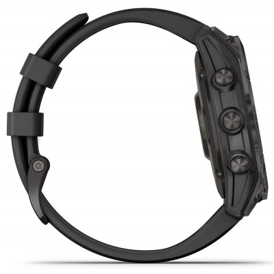 Смарт-часы Garmin Fenix 7 Sapphire Solar Carbon Gray DLC Titanium with Black Band (010-02540-20, 010-02540-21)