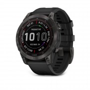 Смарт-часы Garmin Fenix 7 Sapphire Solar Carbon Gray DLC Titanium with Black Band (010-02540-20, 010-02540-21)