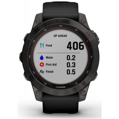 Смарт-часы Garmin Fenix 7 Sapphire Solar Carbon Gray DLC Titanium with Black Band (010-02540-20, 010-02540-21)