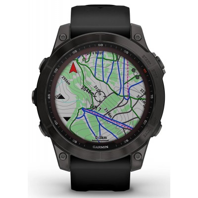 Смарт-часы Garmin Fenix 7 Sapphire Solar Carbon Gray DLC Titanium with Black Band (010-02540-20, 010-02540-21)