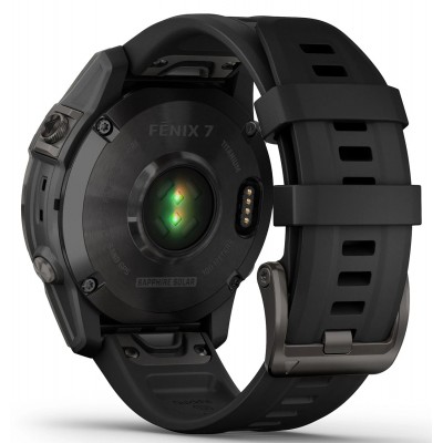 Смарт-часы Garmin Fenix 7 Sapphire Solar Carbon Gray DLC Titanium with Black Band (010-02540-20, 010-02540-21)