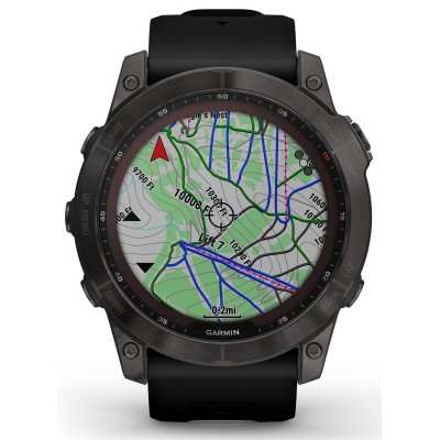 Смарт-часы Garmin Fenix 7X Sapphire Solar Carbon Gray DLC Titanium with Black Band (010-02541-10/11)