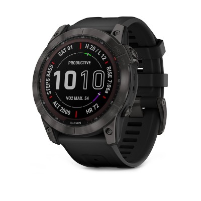 Смарт-часы Garmin Fenix 7X Sapphire Solar Carbon Gray DLC Titanium with Black Band (010-02541-10/11)