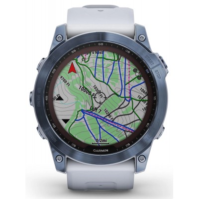 Смарт-часы Garmin Fenix 7X Sapphire Solar Mineral Blue DLC Titanium with Whitestone Band (010-02541-14/15)