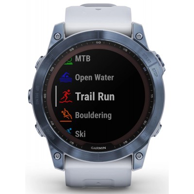 Смарт-часы Garmin Fenix 7X Sapphire Solar Mineral Blue DLC Titanium with Whitestone Band (010-02541-14/15)