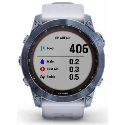 Смарт-часы Garmin Fenix 7X Sapphire Solar Mineral Blue DLC Titanium with Whitestone Band (010-02541-14/15)