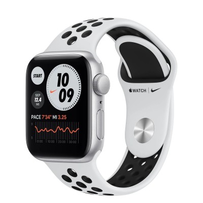 Apple Watch SE Nike GPS 40mm Silver Aluminum Case with Pure Platinum / Black Nike Sport Band (MYYD2)