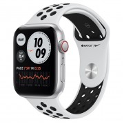 Apple Watch SE Nike GPS + Cellular 44mm Silver Aluminum Case with Pure Platinum/Black Nike Sport Band (MG043, MG083)