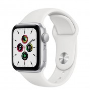 Apple Watch SE GPS 40mm Silver Aluminum Case with White Sport Band (MYDM2)