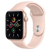 Apple Watch SE GPS 44mm Gold Aluminum Case with Pink Sand Sport Band (MYDR2)