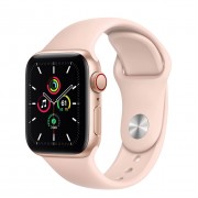 Apple Watch SE GPS + Cellular 40mm Gold Aluminum Case with Pink Sand Sport Band (MYEA2, MYEH2)