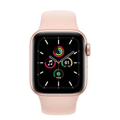 Apple Watch SE GPS + Cellular 40mm Gold Aluminum Case with Pink Sand Sport Band (MYEA2, MYEH2)