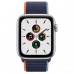 Apple Watch SE GPS + Cellular 40mm Silver Aluminum Case with Deep Navy Sport Loop (MYE92, MYEG2)