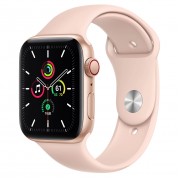 Apple Watch SE GPS + Cellular 44mm Gold Aluminum Case with Pink Sand Sport Band (MYEP2, MYEX2)