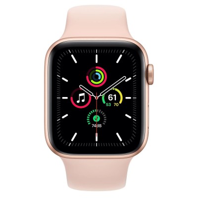 Apple Watch SE GPS + Cellular 44mm Gold Aluminum Case with Pink Sand Sport Band (MYEP2, MYEX2)