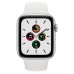 Apple Watch SE GPS + Cellular 44mm Silver Aluminum Case with White Sport Band (MYEM2, MYEV2)