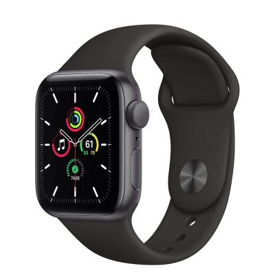 Apple Watch SE GPS 40mm Space Gray Aluminum Case with Black Sport Band (MYDP2)