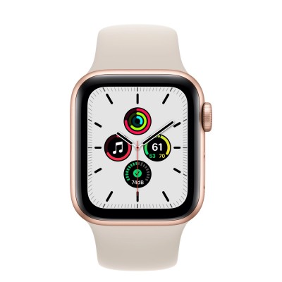 Apple Watch SE GPS + Cellular 40mm Gold Aluminum Case with Starlight Sport Band (MKQN3, MKQX3)
