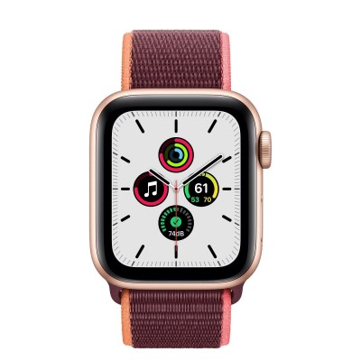 Apple Watch SE GPS + Cellular 40mm Gold Aluminum Case with Plum Sport Loop (MYEC2, MYEJ2)