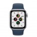 Apple Watch SE GPS + Cellular 40mm Silver Aluminum Case with Abyss Blue Sport Band (MKQL3, MKQV3)