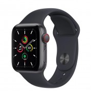 Apple Watch SE GPS + Cellular 40mm Space Gray Aluminum Case with Midnight Sport Band (MKQQ3, MKR23)