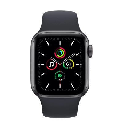 Apple Watch SE GPS + Cellular 40mm Space Gray Aluminum Case with Midnight Sport Band (MKQQ3, MKR23)