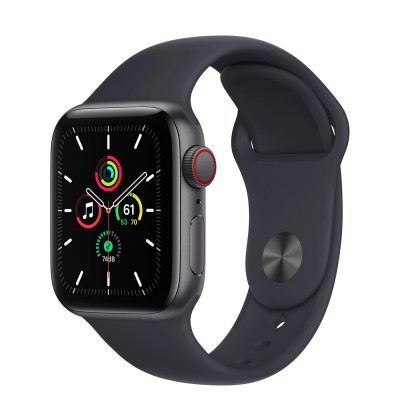 Apple Watch SE GPS + Cellular 40mm Space Gray Aluminum Case with Midnight Sport Band (MKQQ3, MKR23)