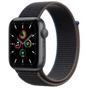 Apple Watch SE GPS 44mm Space Gray Aluminum Case (MYE32) with Charcoal Sport Loop (MYAA2)