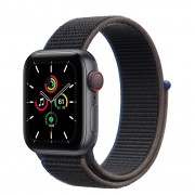 Apple Watch SE GPS + Cellular 40mm Space Gray Aluminum Case with Charcoal Sport Loop (MYEE2, MYEL2)