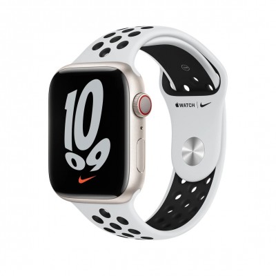 Apple Pure Platinum/Black Nike Sport Band для Apple Watch 44/45mm (ML893)