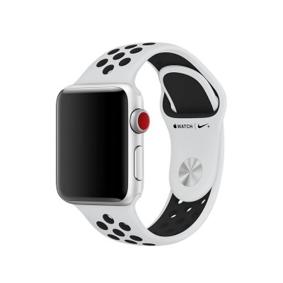 Apple Pure Platinum/Black Nike Sport Band (MQWQ2, MX8F2) для Apple Watch 42/44mm
