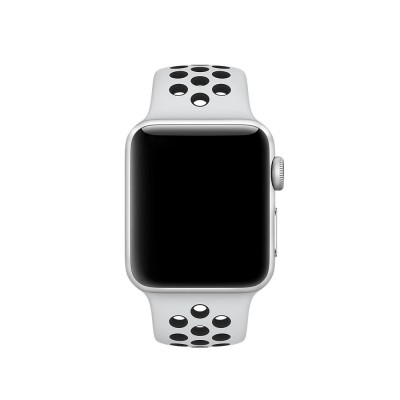Apple Pure Platinum/Black Nike Sport Band (MQWQ2, MX8F2) для Apple Watch 42/44mm