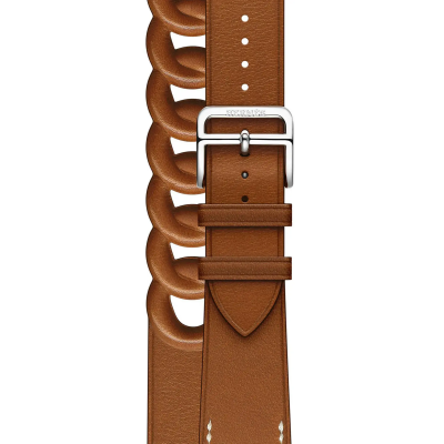 Ремінець Apple Watch Hermès 38/40/41/42mm (MKFV3) Fauve Barénia Gourmette Double Tour