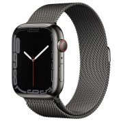 Apple Watch Series 7 GPS + Cellular 45mm Graphite Stainless Steel Case with Graphite Milanese Loop (MKJJ3, MKL33)