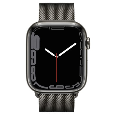 Apple Watch Series 7 GPS + Cellular 45mm Graphite Stainless Steel Case with Graphite Milanese Loop (MKJJ3, MKL33)