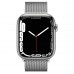Apple Watch Series 7 GPS + Cellular 45mm Silver Stainless Steel Case with Silver Milanese Loop (MKJE3, MKJW3)