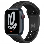 Apple Watch Nike Series 7 GPS + Cellular 45mm Midnight Aluminum Case with Anthracite/Black Nike Sport Band (MKJL3, MKL53)