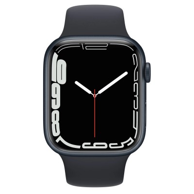 Apple Watch Series 7 GPS + Cellular 45mm Midnight Aluminum Case with Midnight Sport Band (MKJ73, MKJP3)