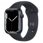Apple Watch Series 7 GPS + Cellular 45mm Midnight Aluminum Case with Midnight Sport Band (MKJ73, MKJP3)