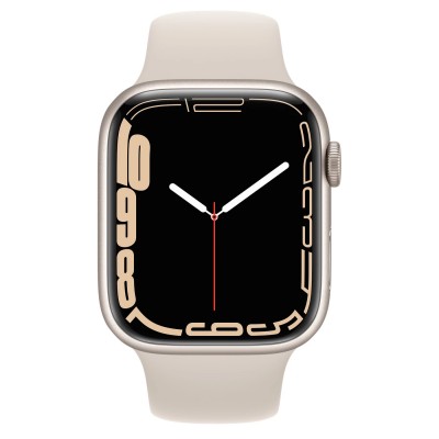 Apple Watch Series 7 GPS + Cellular 41mm Starlight Aluminum Case with Starlight Sport Band (MKH83, MKHR3)