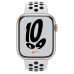 Apple Watch Nike Series 7 GPS + Cellular 45mm Starlight Aluminum Case with Pure Platinum/Black Nike Sport Band (MKJK3, MKL43)