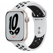 Apple Watch Nike Series 7 GPS 45mm Starlight Aluminum Case with Pure Platinum/Black Nike Sport Band (MKNA3)